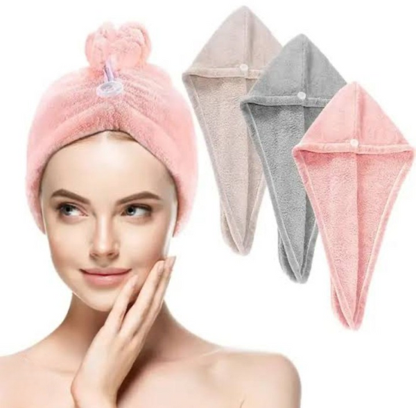 Hair Drying Towel  Soft & Absorbent Turban Wrap for Women